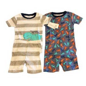 Carter's Pijama de algodón de 4 piezas para bebé niño (Dinosaurio, 18 m)
